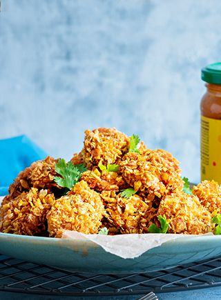 Crisp Baked Chicken with achari Mayo